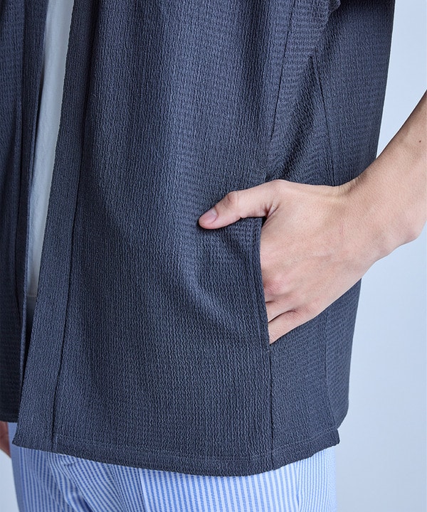 【WEB限定】シア―5分袖ボタンレスカーディガン＜ストレッチ・ハンドウォッシャブル・接触冷感・通気性＞ 詳細画像 13