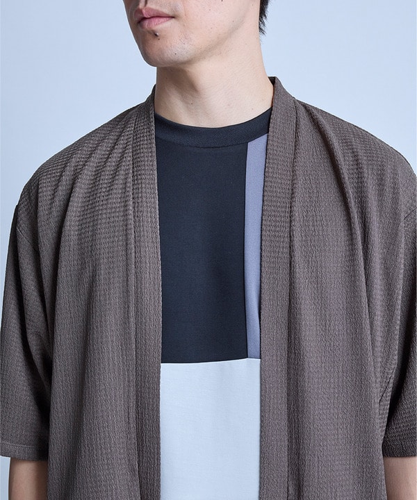 【WEB限定】シア―5分袖ボタンレスカーディガン＜ストレッチ・ハンドウォッシャブル・接触冷感・通気性＞ 詳細画像 7