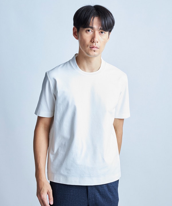 クルーネックテイラーTシャツ〈ストレッチ・マシンウォッシャブル・防臭・接触冷感〉 詳細画像 1
