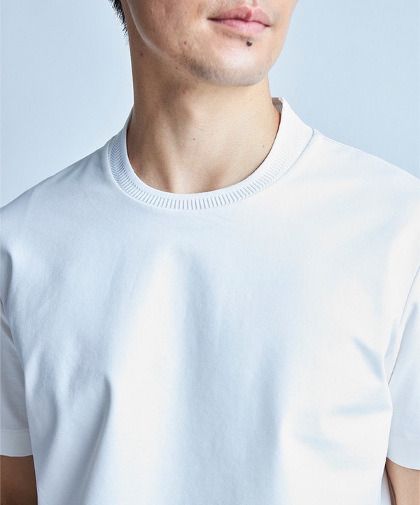 クルーネックテイラーTシャツ〈ストレッチ・マシンウォッシャブル・防臭・接触冷感〉 詳細画像 2