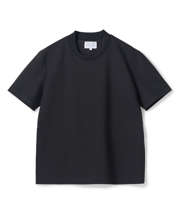 クルーネックテイラーTシャツ〈ストレッチ・マシンウォッシャブル・防臭・接触冷感〉 詳細画像 ブラック 1