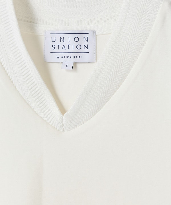 VネックテイラーTシャツ〈ストレッチ・マシンウォッシャブル・防臭・接触冷感〉 詳細画像 1