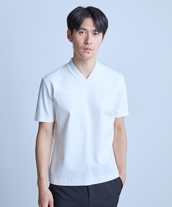 VネックテイラーTシャツ〈ストレッチ・マシンウォッシャブル・防臭・接触冷感〉 詳細画像 10
