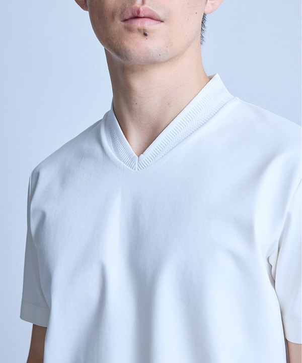 VネックテイラーTシャツ〈ストレッチ・マシンウォッシャブル・防臭・接触冷感〉 詳細画像 13