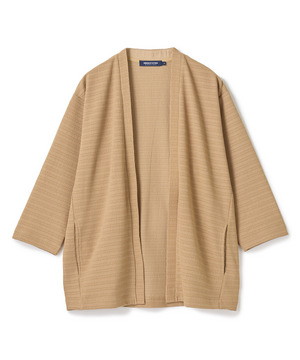 シアー7分袖ボタンレスカーディガン＜ストレッチ・ハンドウォッシャブル・接触冷感・通気性＞