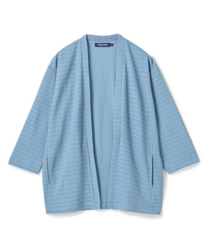 シアー7分袖ボタンレスカーディガン＜ストレッチ・ハンドウォッシャブル・接触冷感・通気性＞