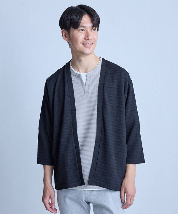 シアー7分袖ボタンレスカーディガン＜ストレッチ・ハンドウォッシャブル・接触冷感・通気性＞ 詳細画像 10