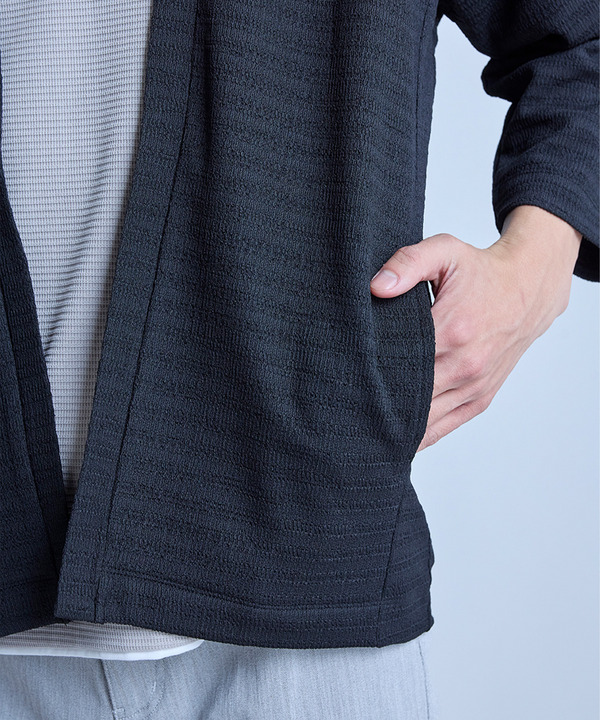 シアー7分袖ボタンレスカーディガン＜ストレッチ・ハンドウォッシャブル・接触冷感・通気性＞ 詳細画像 13