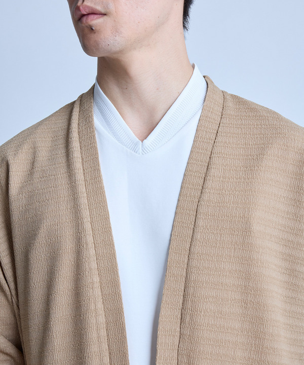 シアー7分袖ボタンレスカーディガン＜ストレッチ・ハンドウォッシャブル・接触冷感・通気性＞ 詳細画像 3