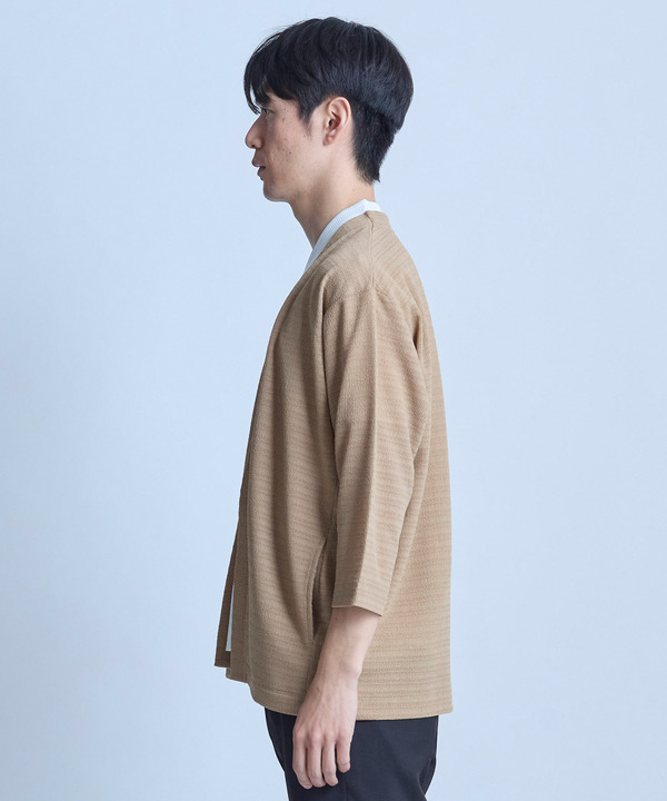 シアー7分袖ボタンレスカーディガン＜ストレッチ・ハンドウォッシャブル・接触冷感・通気性＞ 詳細画像 5