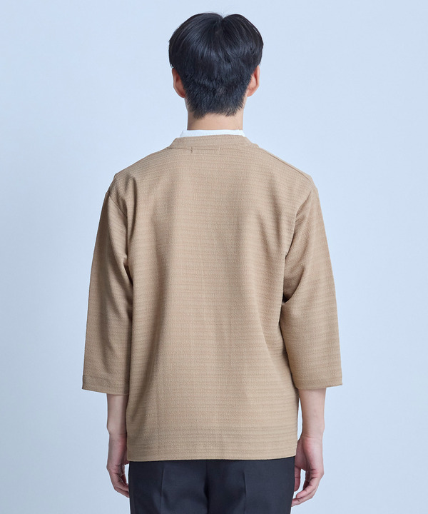 シアー7分袖ボタンレスカーディガン＜ストレッチ・ハンドウォッシャブル・接触冷感・通気性＞ 詳細画像 6