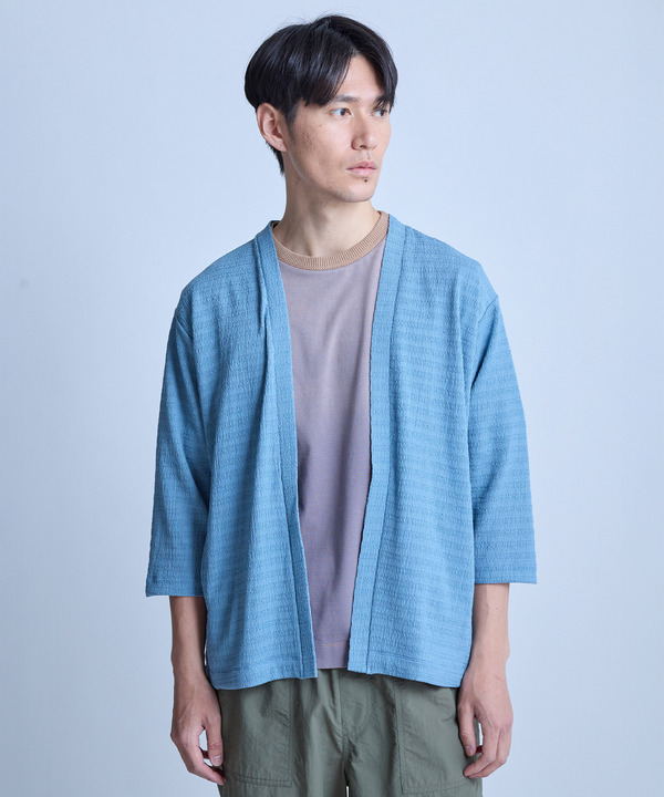 シアー7分袖ボタンレスカーディガン＜ストレッチ・ハンドウォッシャブル・接触冷感・通気性＞ 詳細画像 7