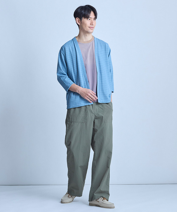 シアー7分袖ボタンレスカーディガン＜ストレッチ・ハンドウォッシャブル・接触冷感・通気性＞ 詳細画像 8