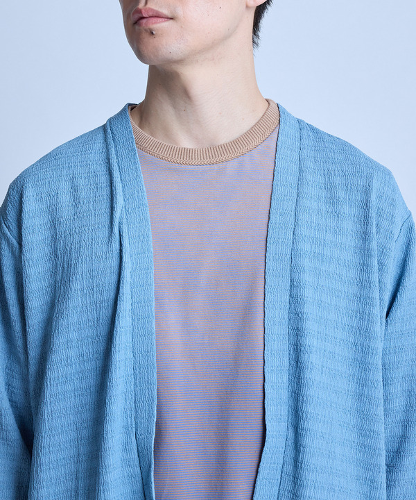 シアー7分袖ボタンレスカーディガン＜ストレッチ・ハンドウォッシャブル・接触冷感・通気性＞ 詳細画像 9