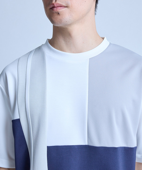 ポンチxダンボール素材 コンビデザインT〈ストレッチ・マシンウォッシャブル・接触冷感〉 詳細画像 4