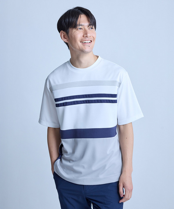 ポンチxダンボール素材 コンビデザインT〈ストレッチ・マシンウォッシャブル・接触冷感〉 詳細画像 7