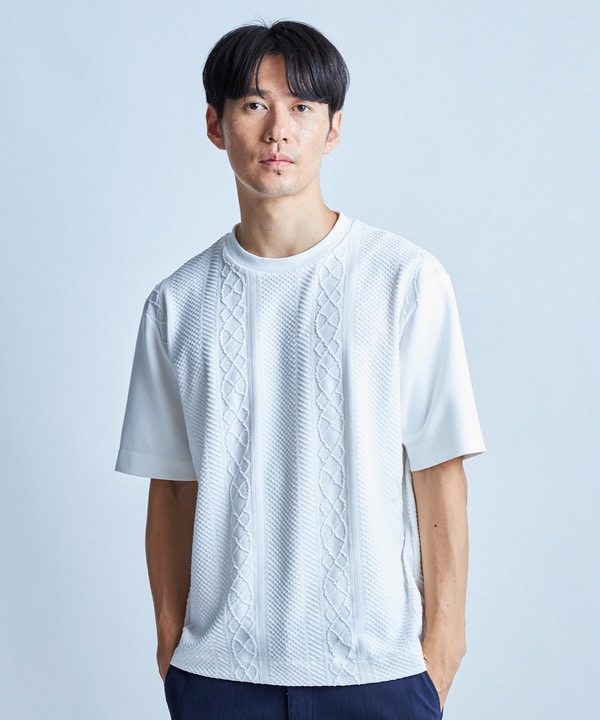 フクレジャガードコンビネーションTシャツ＜ストレッチ・ハンドウォッシャブル＞ 詳細画像 1