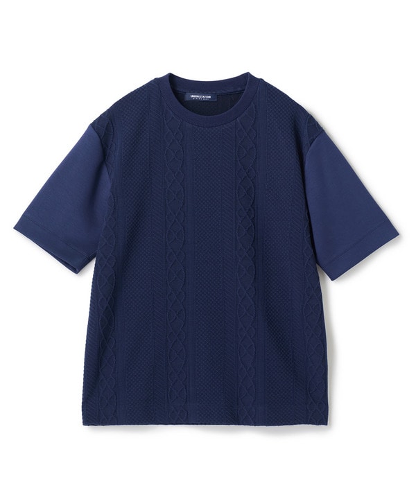 フクレジャガードコンビネーションTシャツ＜ストレッチ・ハンドウォッシャブル＞ 詳細画像 ネイビー 1