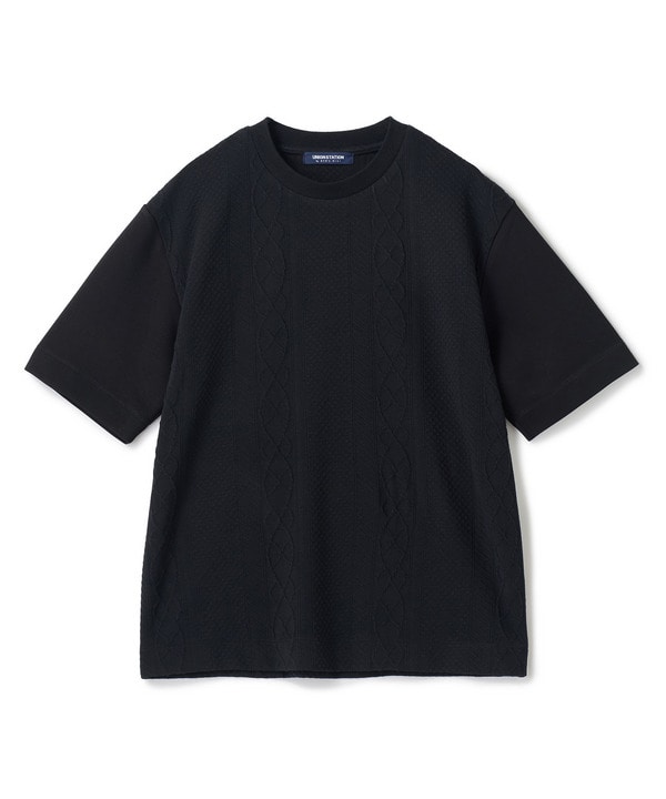 フクレジャガードコンビネーションTシャツ＜ストレッチ・ハンドウォッシャブル＞ 詳細画像 ブラック 1