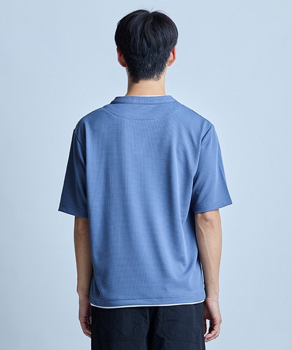 ミニワッフルキーネックレイヤードTシャツ 詳細画像 15