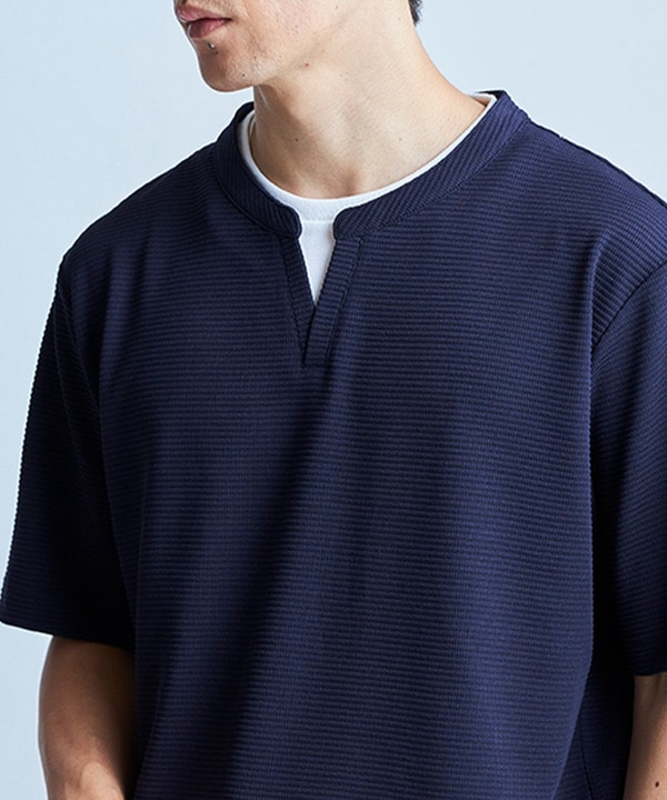 ミニワッフルキーネックレイヤードTシャツ 詳細画像 22