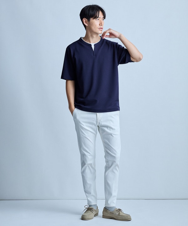 ミニワッフルキーネックレイヤードTシャツ 詳細画像 23