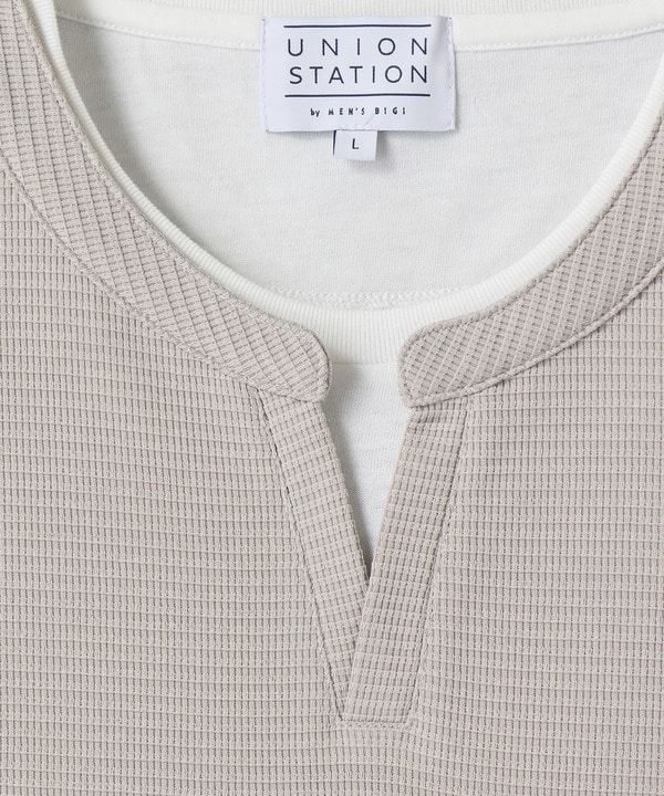 ミニワッフルキーネックレイヤードTシャツ 詳細画像 26