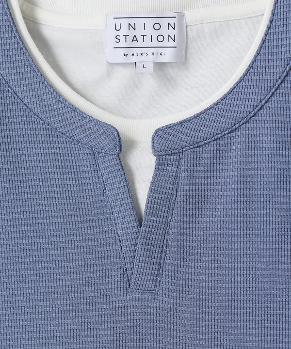 ミニワッフルキーネックレイヤードTシャツ 詳細画像 28