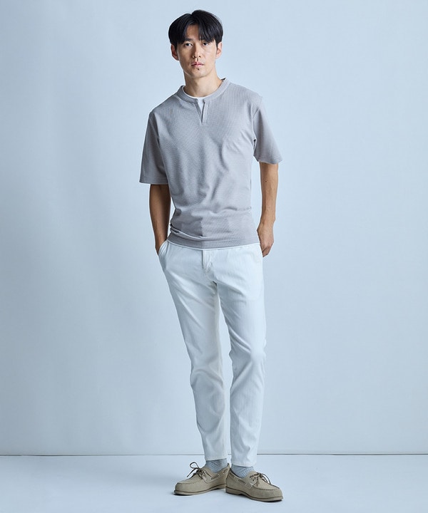 ミニワッフルキーネックレイヤードTシャツ 詳細画像 3