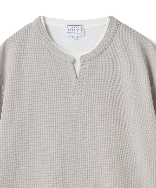 ミニワッフルキーネックレイヤードTシャツ 詳細画像 31