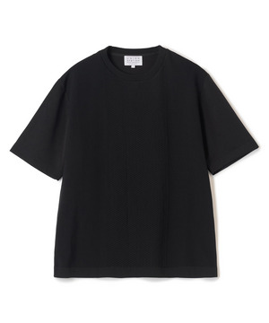 ニット×ポンチコンビハーフスリーブTシャツ＜ストレッチ・マシンウォッシャブル＞