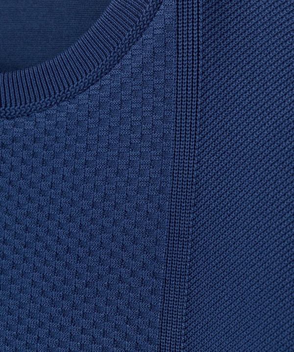 ニット&times;ポンチコンビハーフスリーブTシャツ＜ストレッチ・マシンウォッシャブル＞ 詳細画像 12