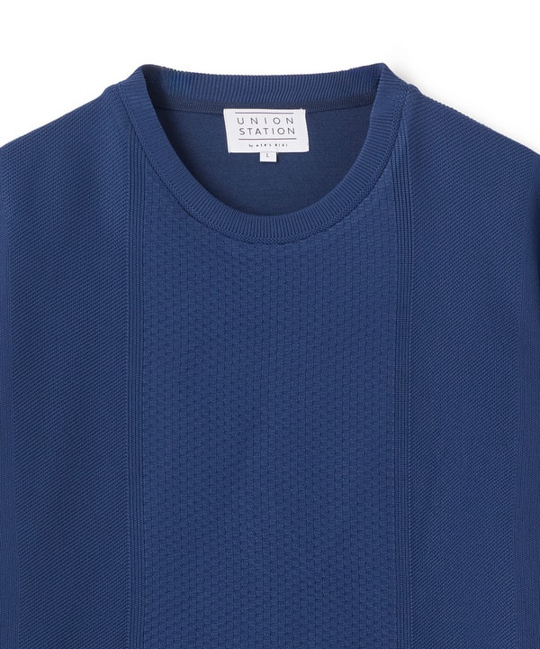 ニット&times;ポンチコンビハーフスリーブTシャツ＜ストレッチ・マシンウォッシャブル＞ 詳細画像 14
