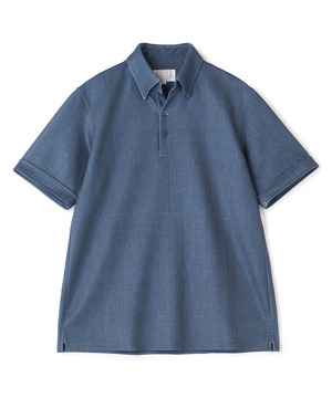 ポンチツイル調プリントポロシャツ