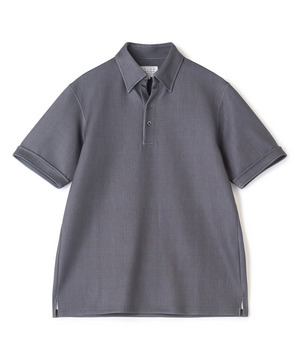 ポンチツイル調プリントポロシャツ