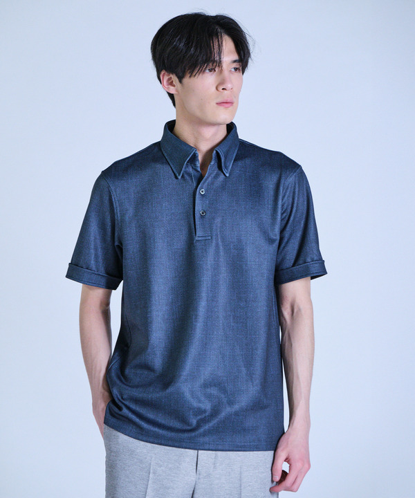 ポンチツイル調プリントポロシャツ 詳細画像 5