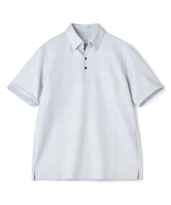 ポンチツイル調プリントポロシャツ 詳細画像 ライトグレー 1