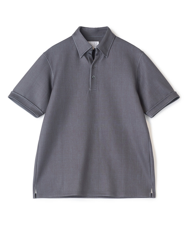 ポンチツイル調プリントポロシャツ 詳細画像 ブラック 1