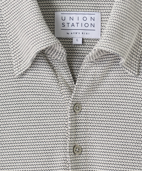 ハニカムボーダーポロシャツ＜ストレッチ・ハンドウォッシャブル＞ 詳細画像 1