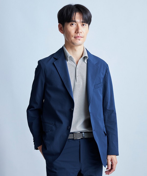 ハニカムボーダーポロシャツ＜ストレッチ・ハンドウォッシャブル＞ 詳細画像 12