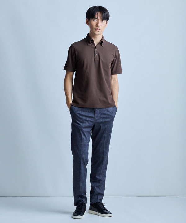 ハニカムボーダーポロシャツ＜ストレッチ・ハンドウォッシャブル＞ 詳細画像 19