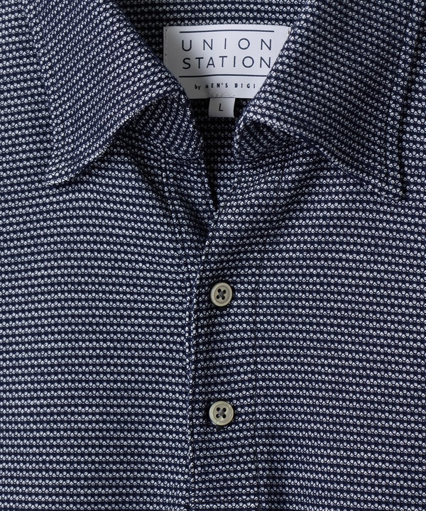 ハニカムボーダーポロシャツ＜ストレッチ・ハンドウォッシャブル＞ 詳細画像 2