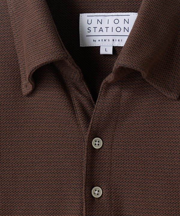 ハニカムボーダーポロシャツ＜ストレッチ・ハンドウォッシャブル＞ 詳細画像 3