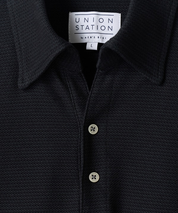 ハニカムボーダーポロシャツ＜ストレッチ・ハンドウォッシャブル＞ 詳細画像 4