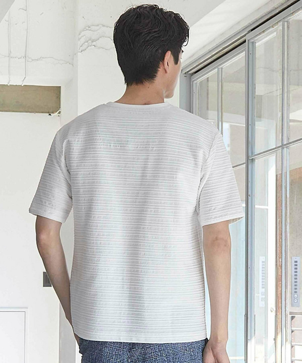 タックジャガードVネックTシャツ 詳細画像 10