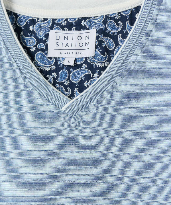 タックジャガードVネックTシャツ 詳細画像 12