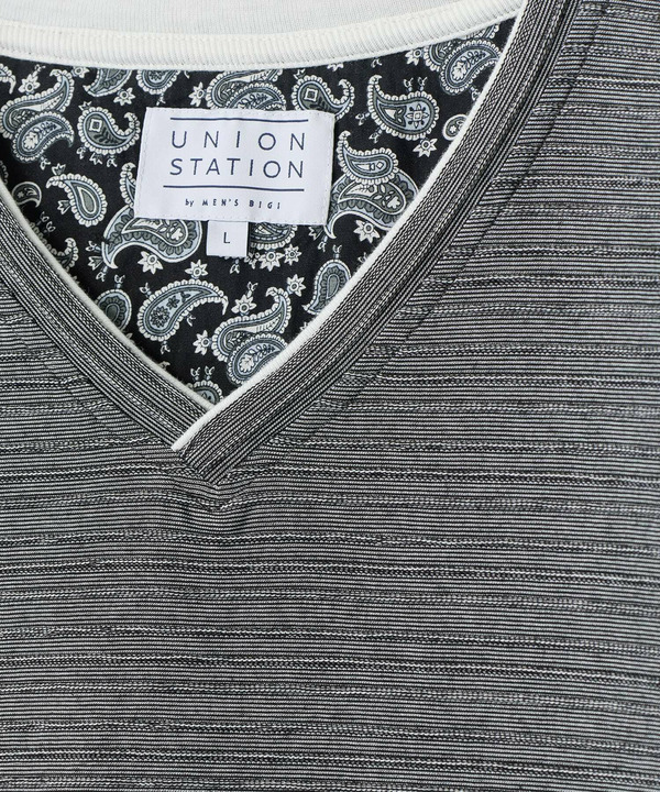 タックジャガードVネックTシャツ 詳細画像 13