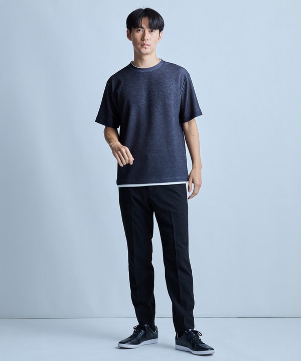 フェイクレイヤードデニム調プリントT＜ストレッチ・速乾・ハンドウォッシャブル・接触冷感＞ 詳細画像 10