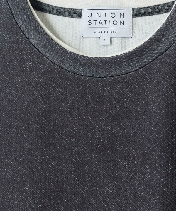 フェイクレイヤードデニム調プリントT＜ストレッチ・速乾・ハンドウォッシャブル・接触冷感＞ 詳細画像 14