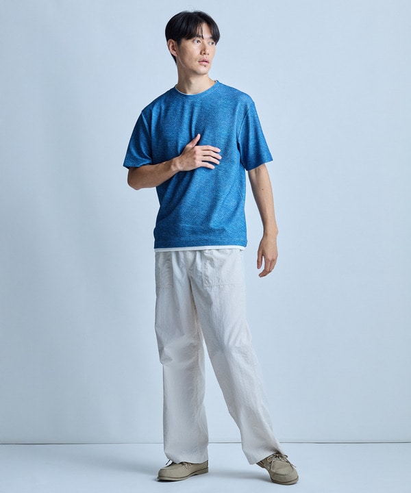 フェイクレイヤードデニム調プリントT＜ストレッチ・速乾・ハンドウォッシャブル・接触冷感＞ 詳細画像 4